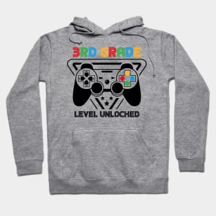 3rd Grade Level Unlocked Video Gamer Back to School Boys Hoodie